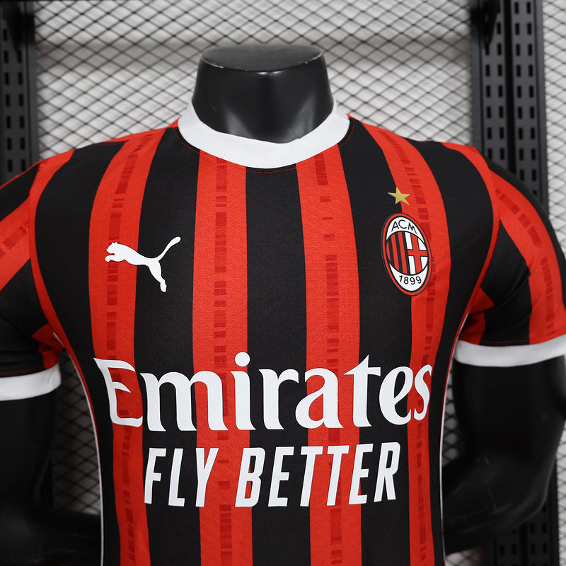 Camisa do Milan Titular 24/25 Vermelha+preta