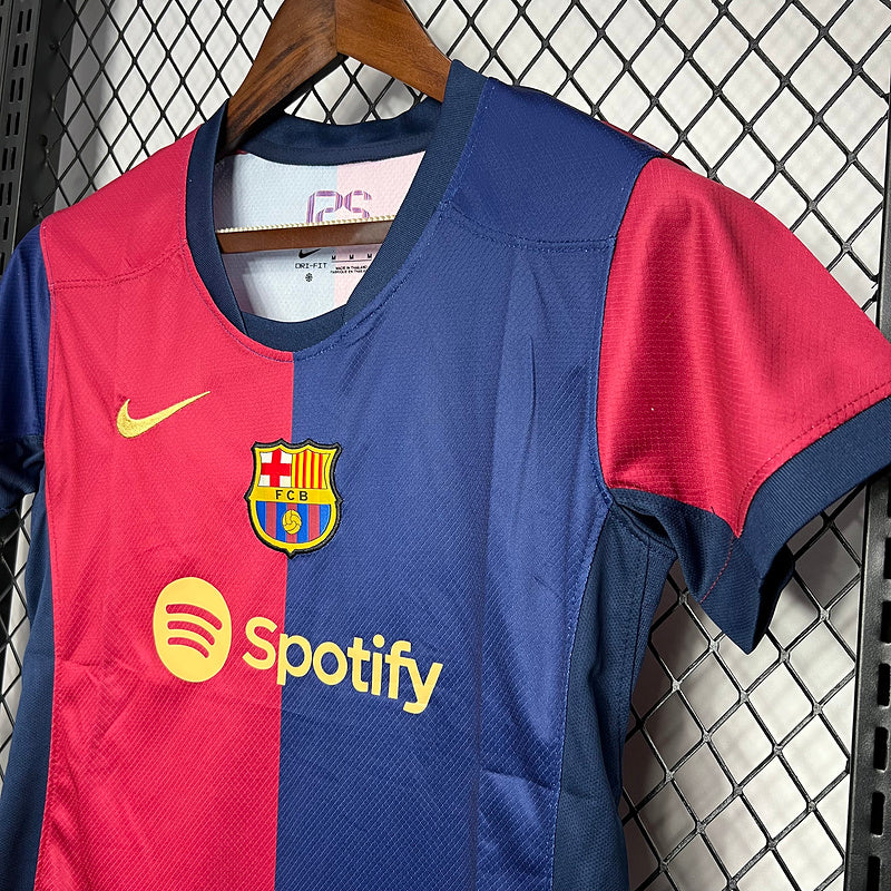 Camisa Barcelona Casa l Feminino  24/25 Azul e Vermelho