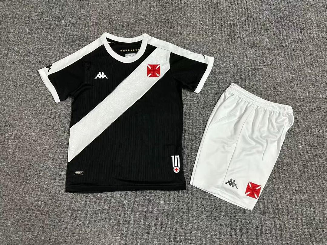 Kit Infantil Vasco I 24/25 Kappa Masculina - Preto+Branco