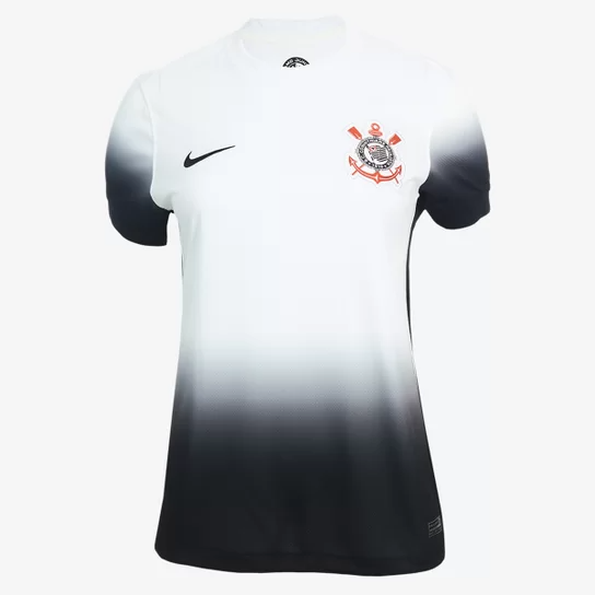 Camisa Corinthians I 24/25 s/n° Torcedor Nike Feminina - Branco+Preto