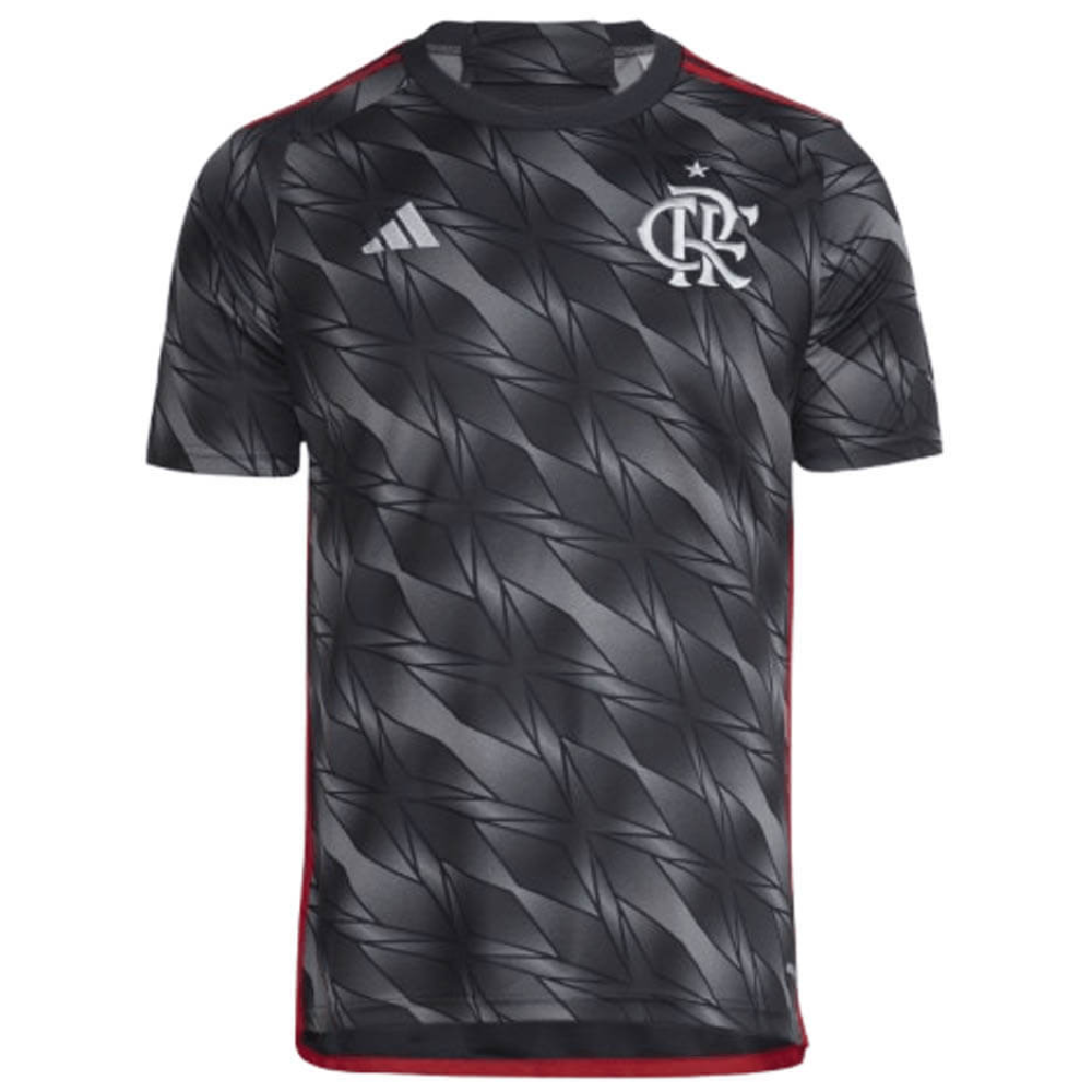 Camisa Flamengo 3 III 2024/25 Masculino - Torcedor Adidas Diamantes - Preto com Prata e Cinza