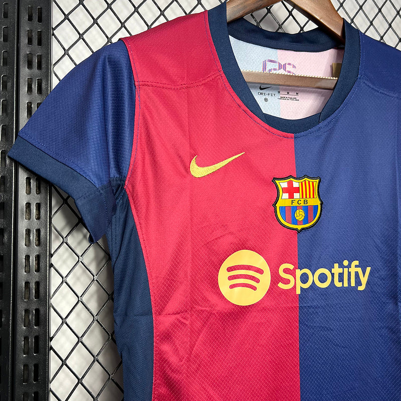 Camisa Barcelona Casa l Feminino  24/25 Azul e Vermelho