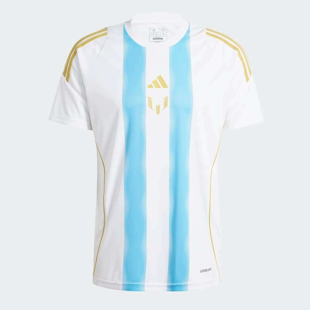 Camisa Adidas X Messi “Spark Gen10s” 2024/25 Torcedor Masculino - Branco/Azul Celeste - Loja da Seven Oficial