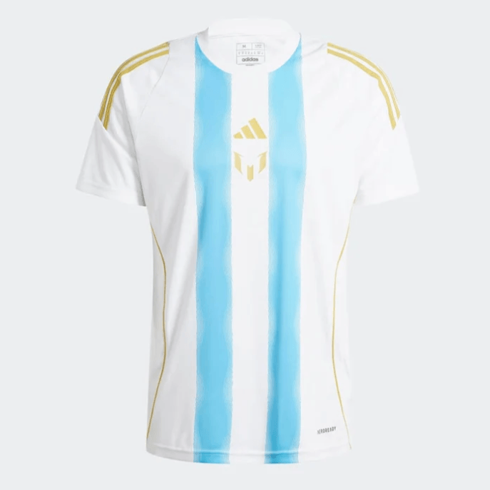 Camisa Adidas X Messi “Spark Gen10s” 2024/25 Torcedor Masculino - Branco/Azul Celeste - Loja da Seven Oficial