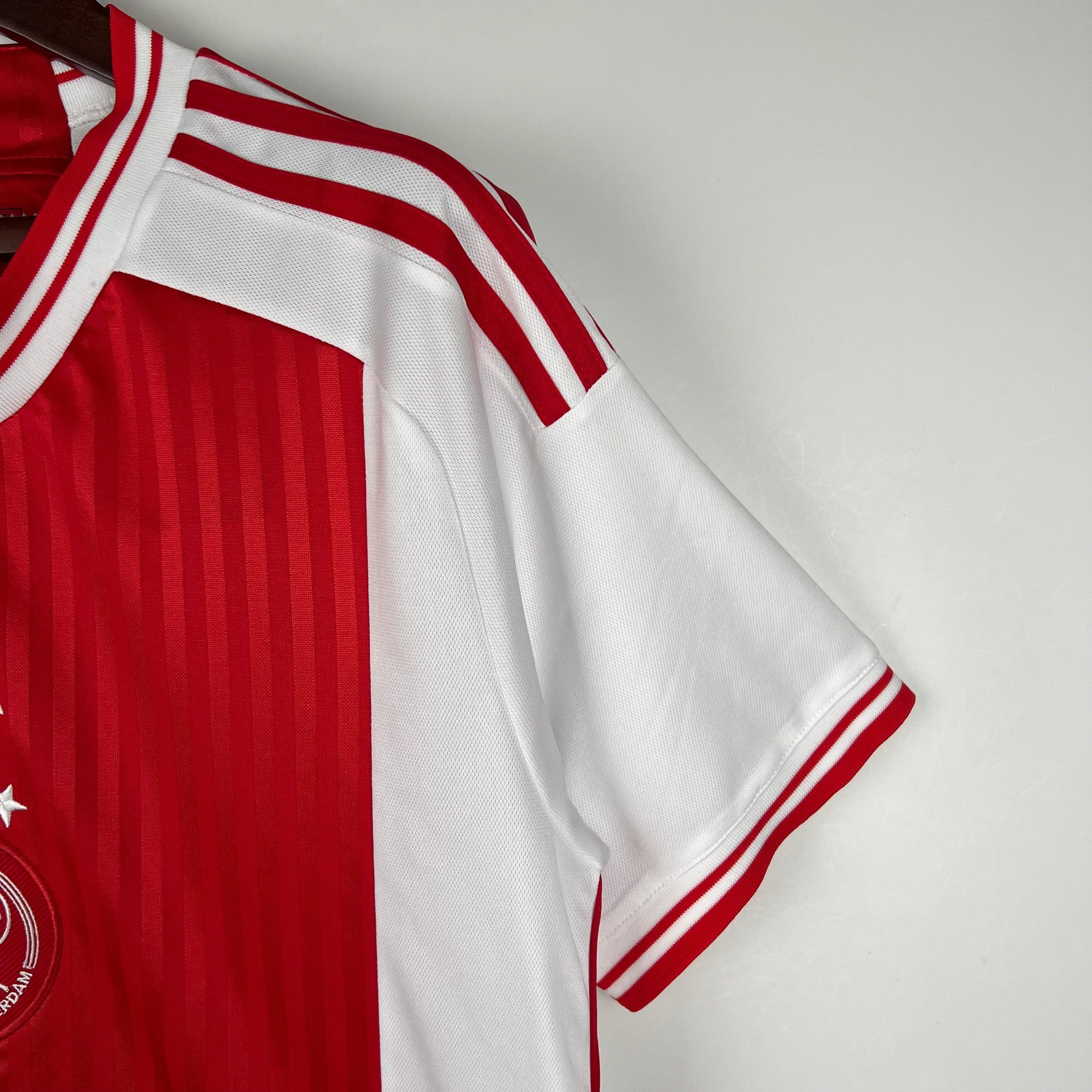 Camisa Ajax I 23/24 - Branco e Vermelho - Loja da Seven Oficial