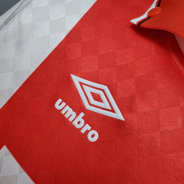 Camisa Ajax Retrô 1990-1992 Vermelha e Branca - Umbro - Loja da Seven Oficial