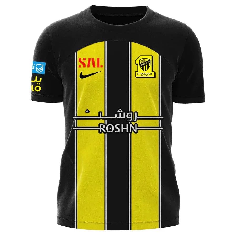 Camisa Al-Ittihad I 23/24 Nike - Preto e Amarelo - Loja da Seven Oficial