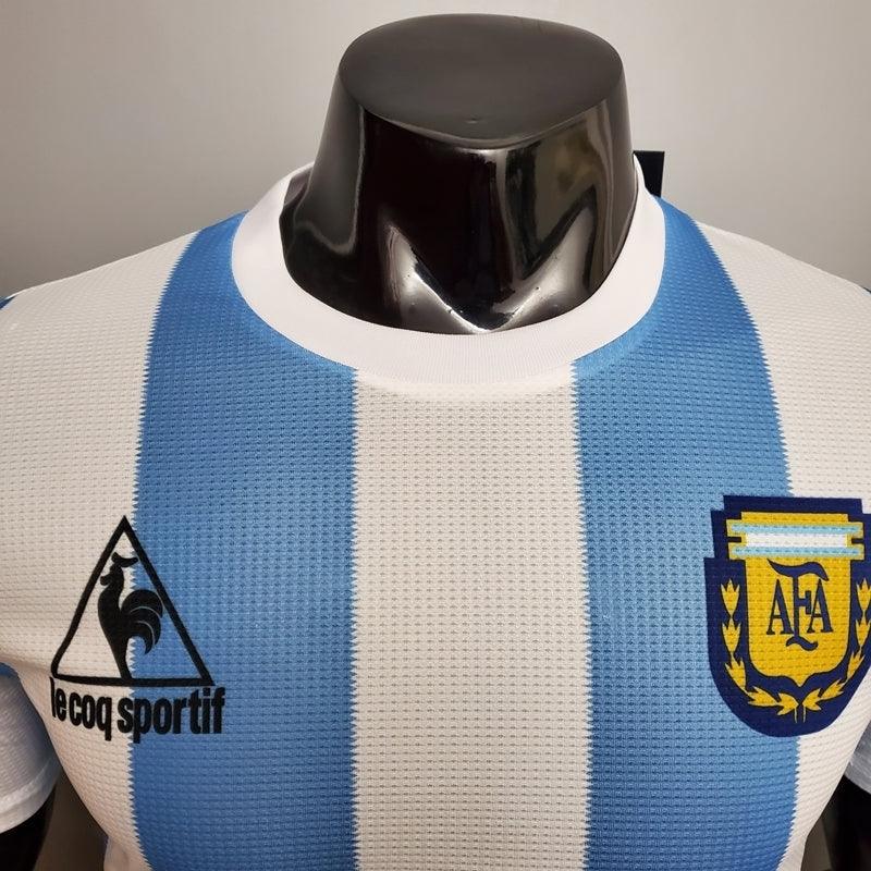 Camisa Argentina Retrô 1986 Azul e Branca - Le Coq Sportif - Loja da Seven Oficial