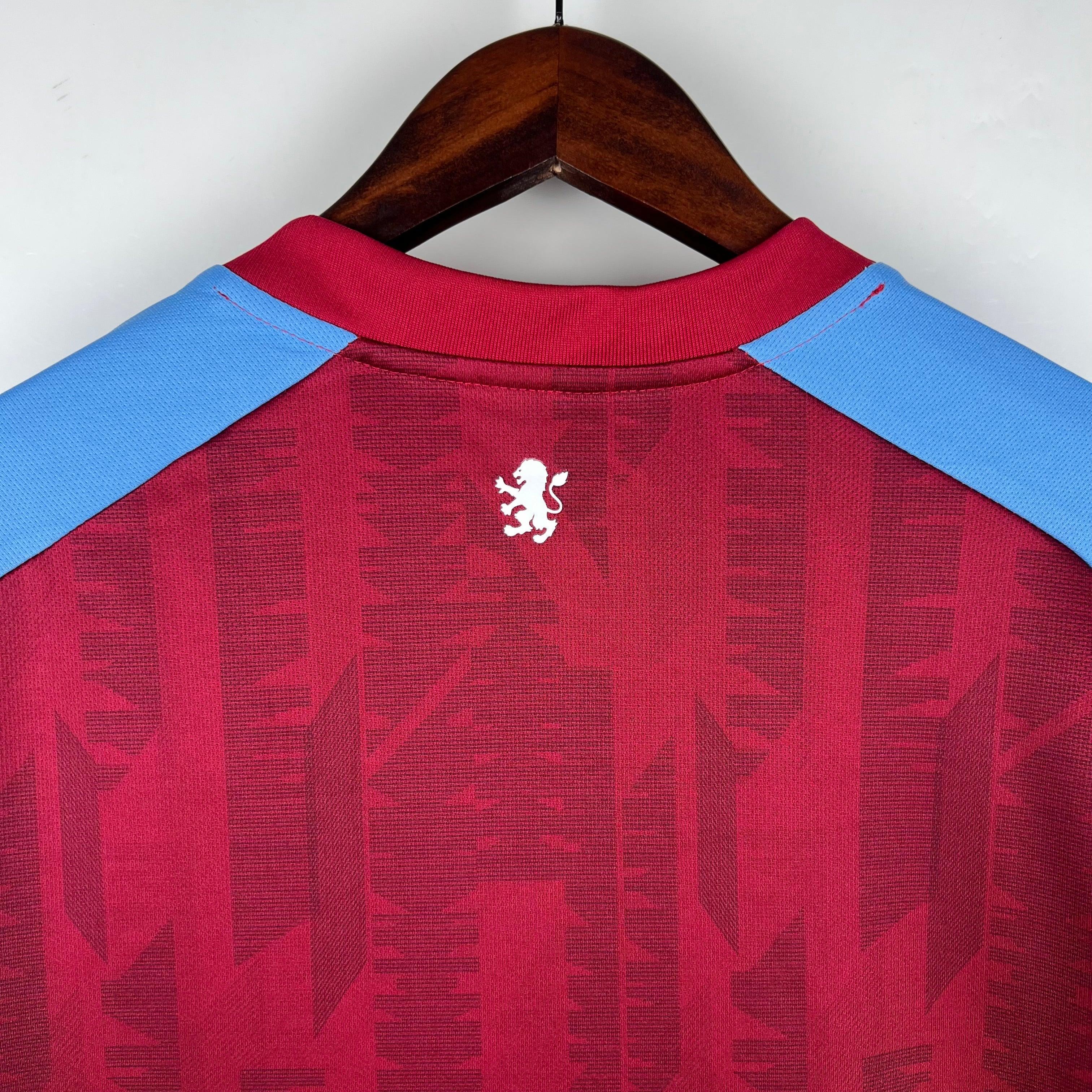 Camisa Aston Villa I 23/24 - Azul e Vermelho - Loja da Seven Oficial