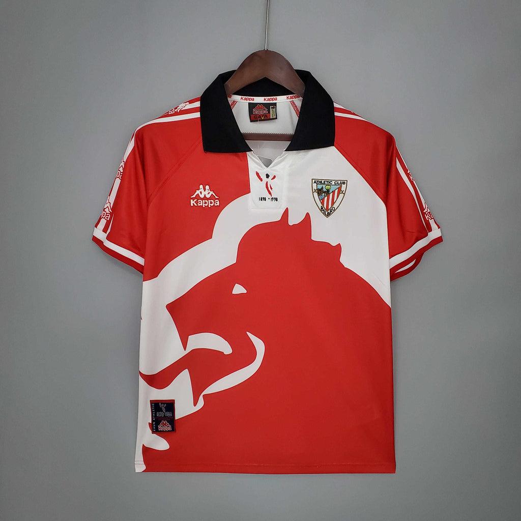 Camisa Athletic Bilbao Retrô 1997/1998 Vermelha e Branca - Kappa - Loja da Seven Oficial