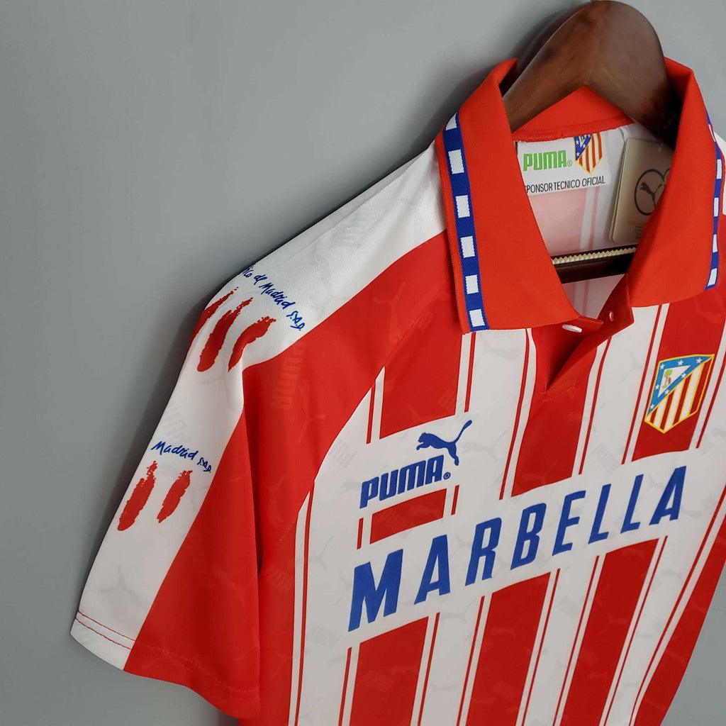 Camisa Atlético de Madrid Retrô 1994/1995 Branca e Vermelha - Puma - Loja da Seven Oficial