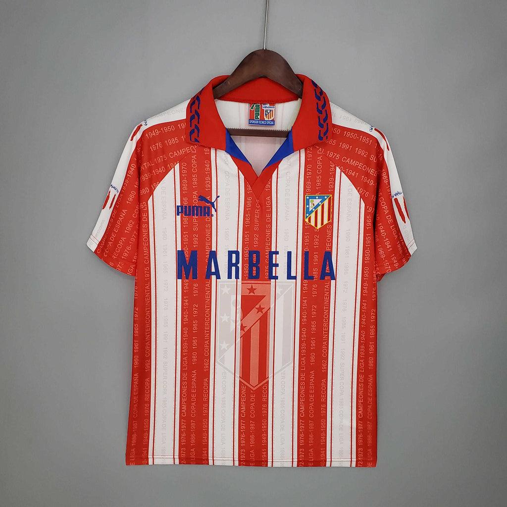 Camisa Atlético de Madrid Retrô 1995/1996 Branca e Vermelha - Puma - Loja da Seven Oficial