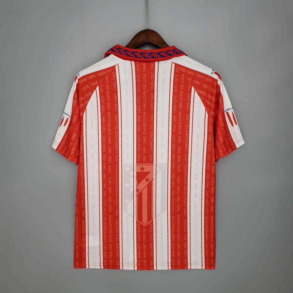 Camisa Atlético de Madrid Retrô 1995/1996 Branca e Vermelha - Puma - Loja da Seven Oficial