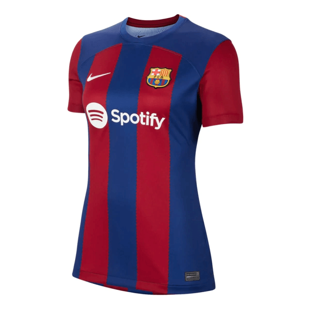 Camisa Barcelona Home 23/24 s/n° Torcedor Nike Feminina - Azul e Grená - Loja da Seven Oficial