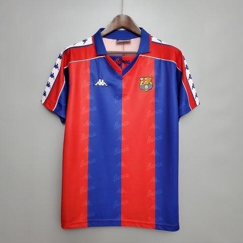 Camisa Barcelona Retrô 1992/1995 Azul e Vermelha - Kappa - Loja da Seven Oficial