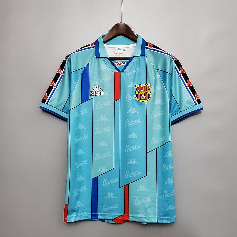 Camisa Barcelona Retrô 1996/1997 Azul Clara - Kappa - Loja da Seven Oficial