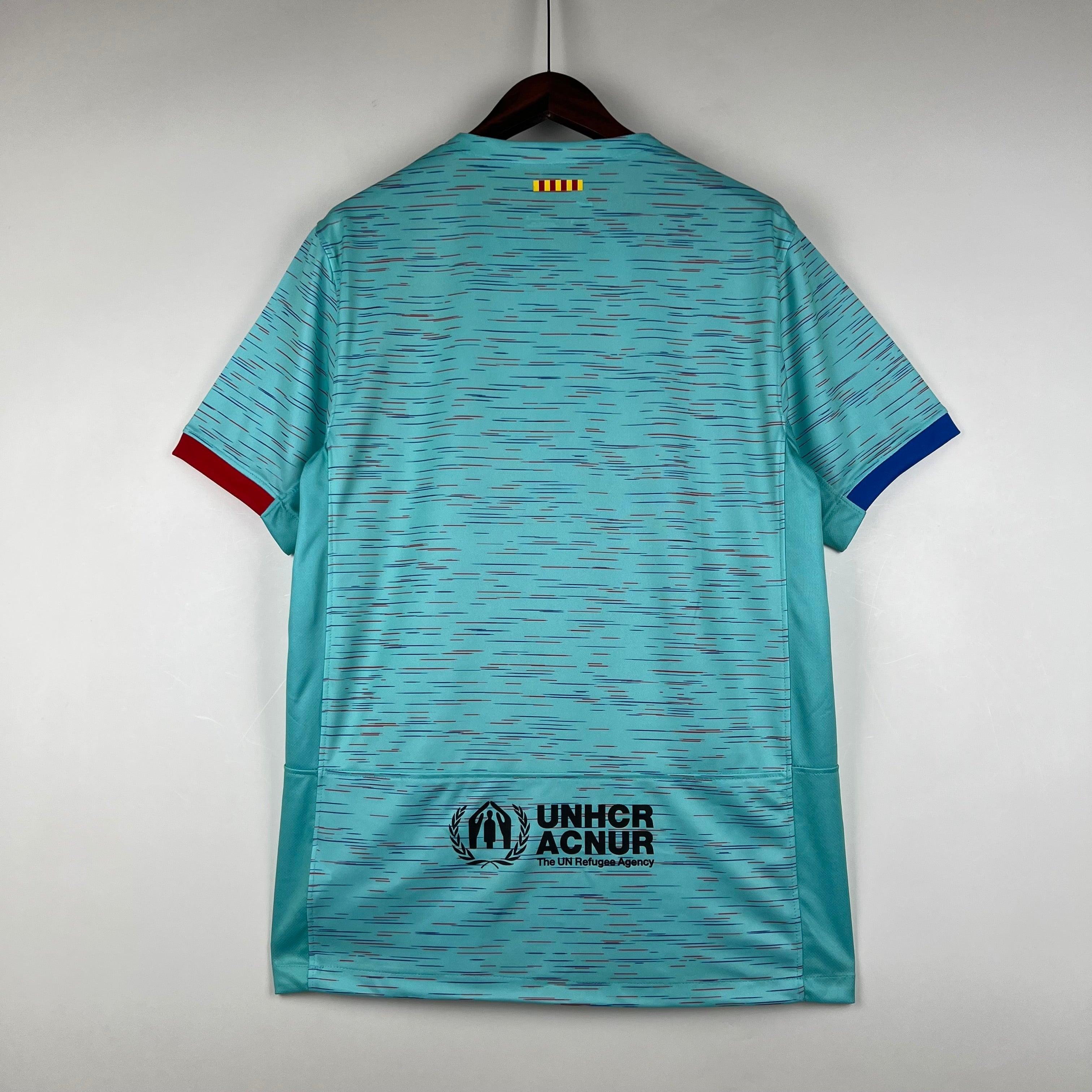 Camisa Barcelona Third 23/24 s/n° Torcedor Masculino - Azul Claro - Loja da Seven Oficial