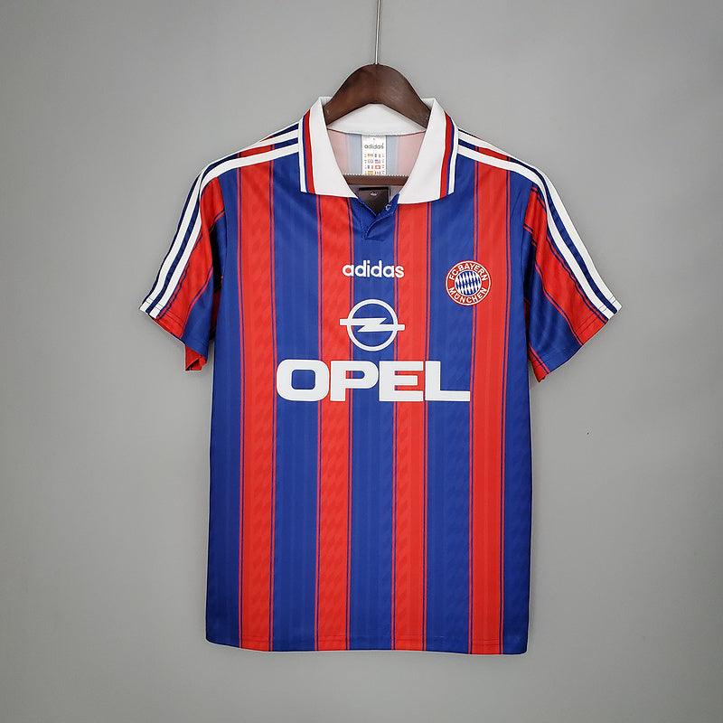 Camisa Bayern de Munique Retrô 1995/1997 Azul e Vermelha - Adidas - Loja da Seven Oficial