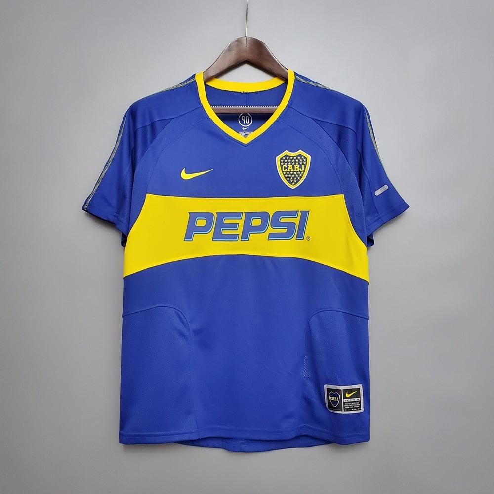 Camisa Boca Juniors Retrô 03/04 - Nike - Azul e Amarela - Loja da Seven Oficial