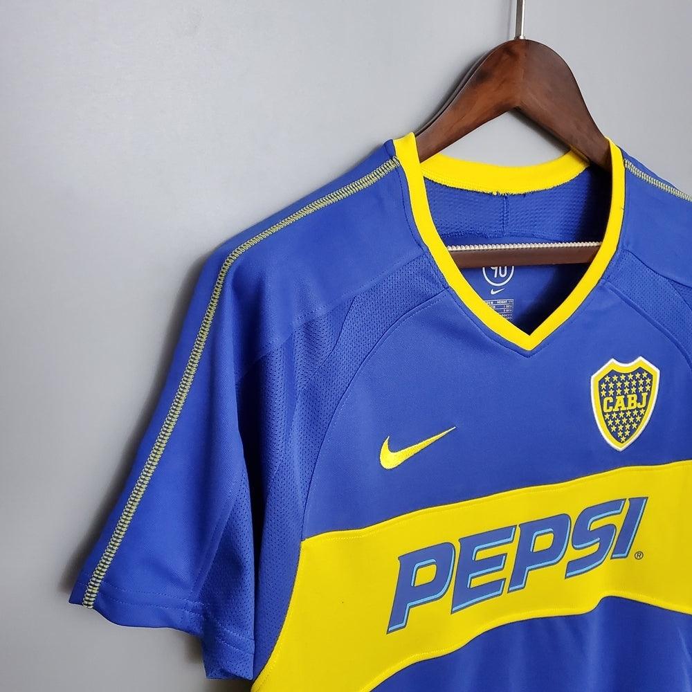 Camisa Boca Juniors Retrô 03/04 - Nike - Azul e Amarela - Loja da Seven Oficial