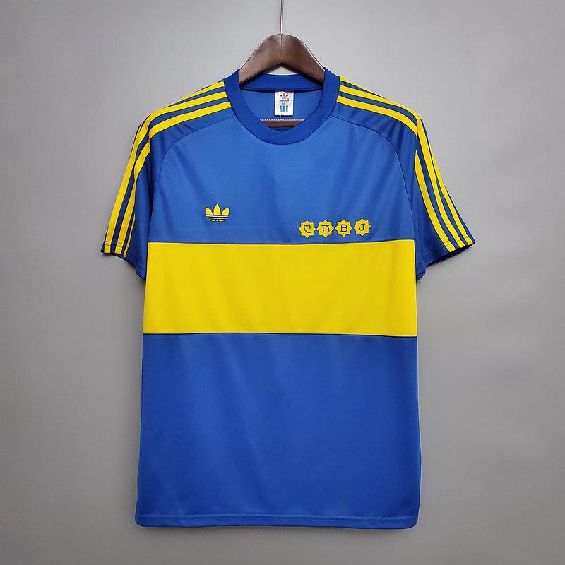 Camisa Boca Juniors Retrô 1981 Azul e Amarela - Adidas - Loja da Seven Oficial