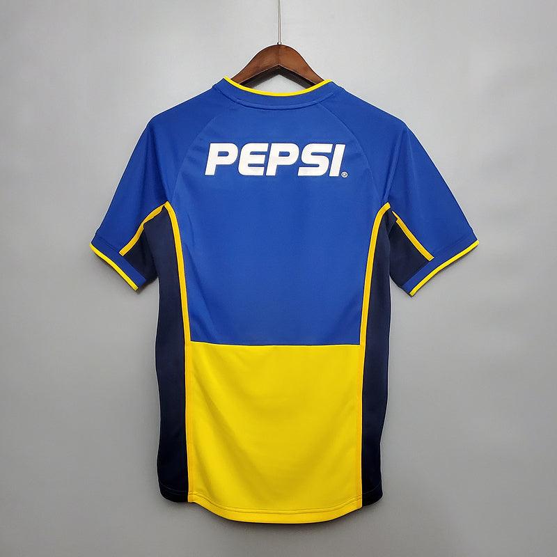 Camisa Boca Juniors Retrô 2002 Azul e Amarela - Nike - Loja da Seven Oficial