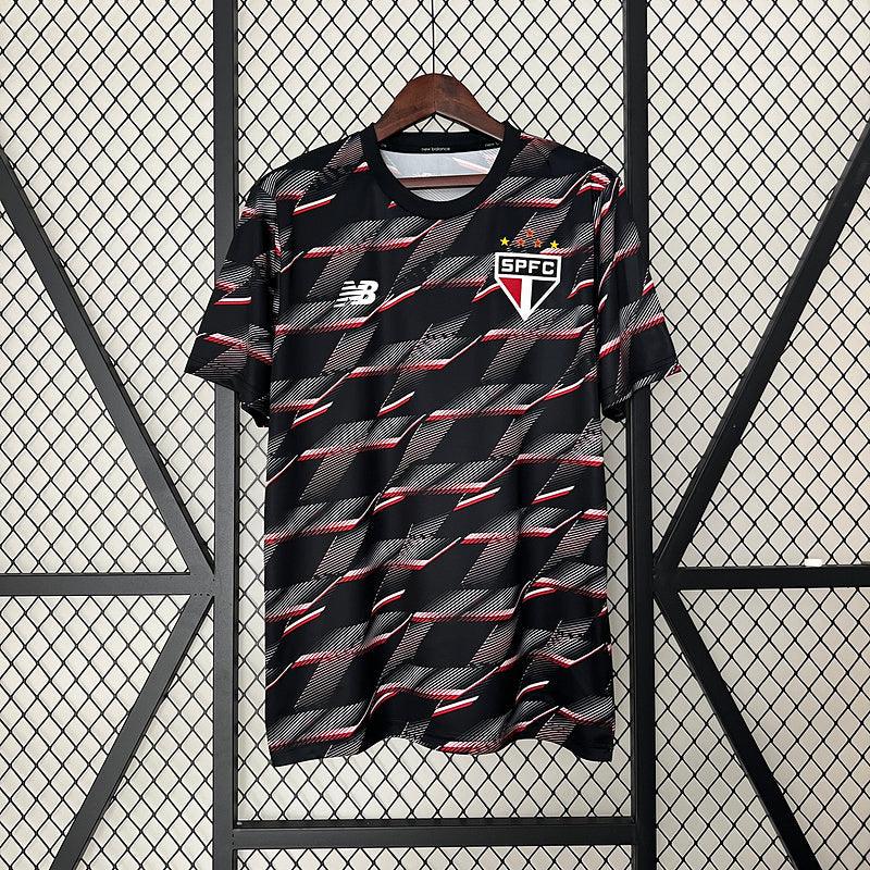 Camisa do São Paulo Pre Jogo 24/25 - Preto - Loja da Seven Oficial