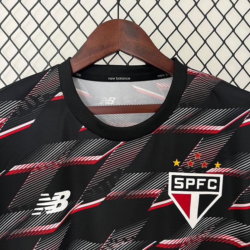 Camisa do São Paulo Pre Jogo 24/25 - Preto - Loja da Seven Oficial