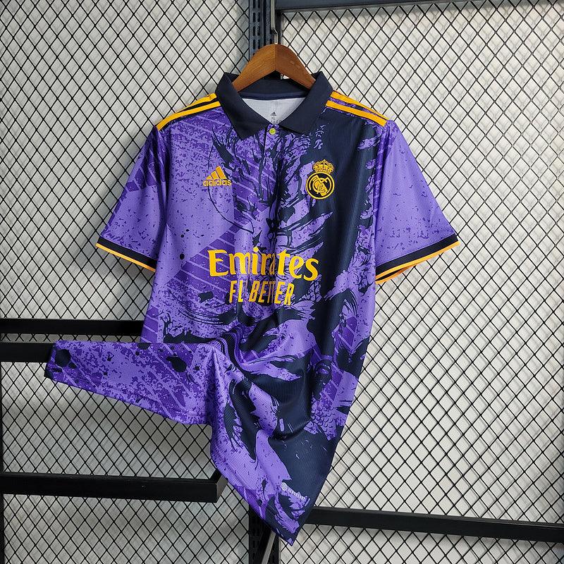 Camisa Edição Especial Real Madrid 23/24 Dragão roxo e preto - Loja da Seven Oficial