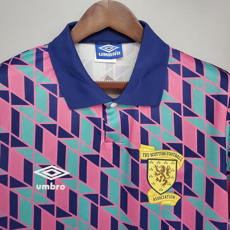 Camisa Escócia Retrô 1988/1989 Rosa - Umbro - Loja da Seven Oficial