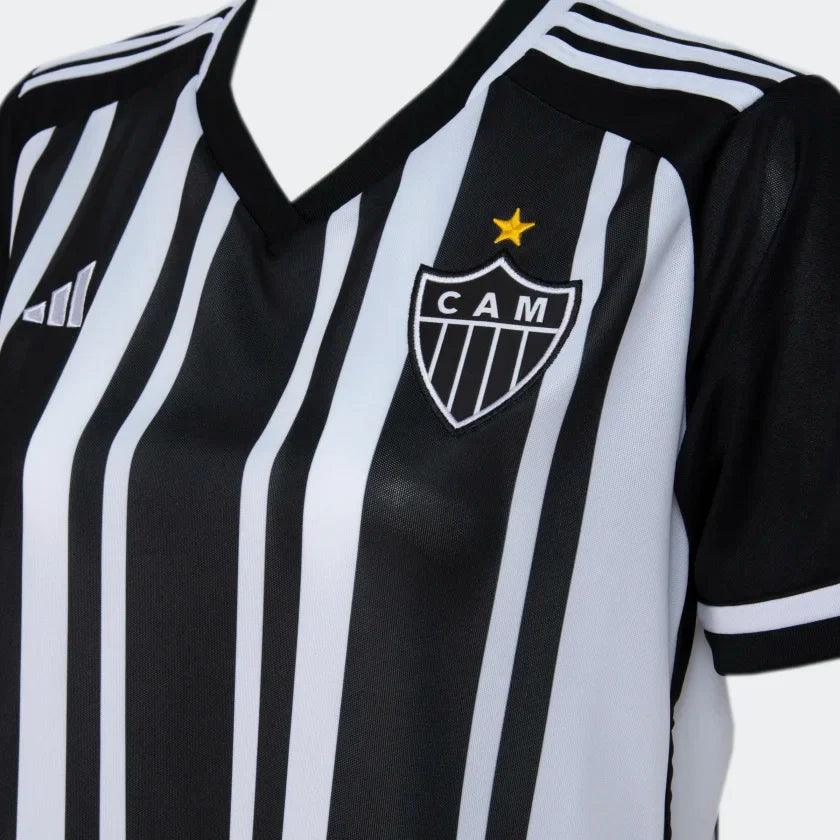 Camisa Feminina Atlético Mineiro I 23/24 Adidas - Preto e Branco - Loja da Seven Oficial