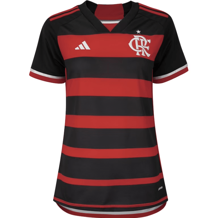 Camisa Feminina Flamengo I 24/25 Adidas - Rubro Negro - Loja da Seven Oficial