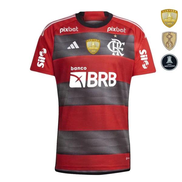 Camisa Flamengo I [Com Patrocínio] 23/24 Adidas - Rubro Negro - Loja da Seven Oficial