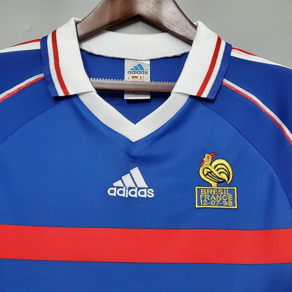 Camisa França Retrô 1998 Azul - Adidas - Loja da Seven Oficial