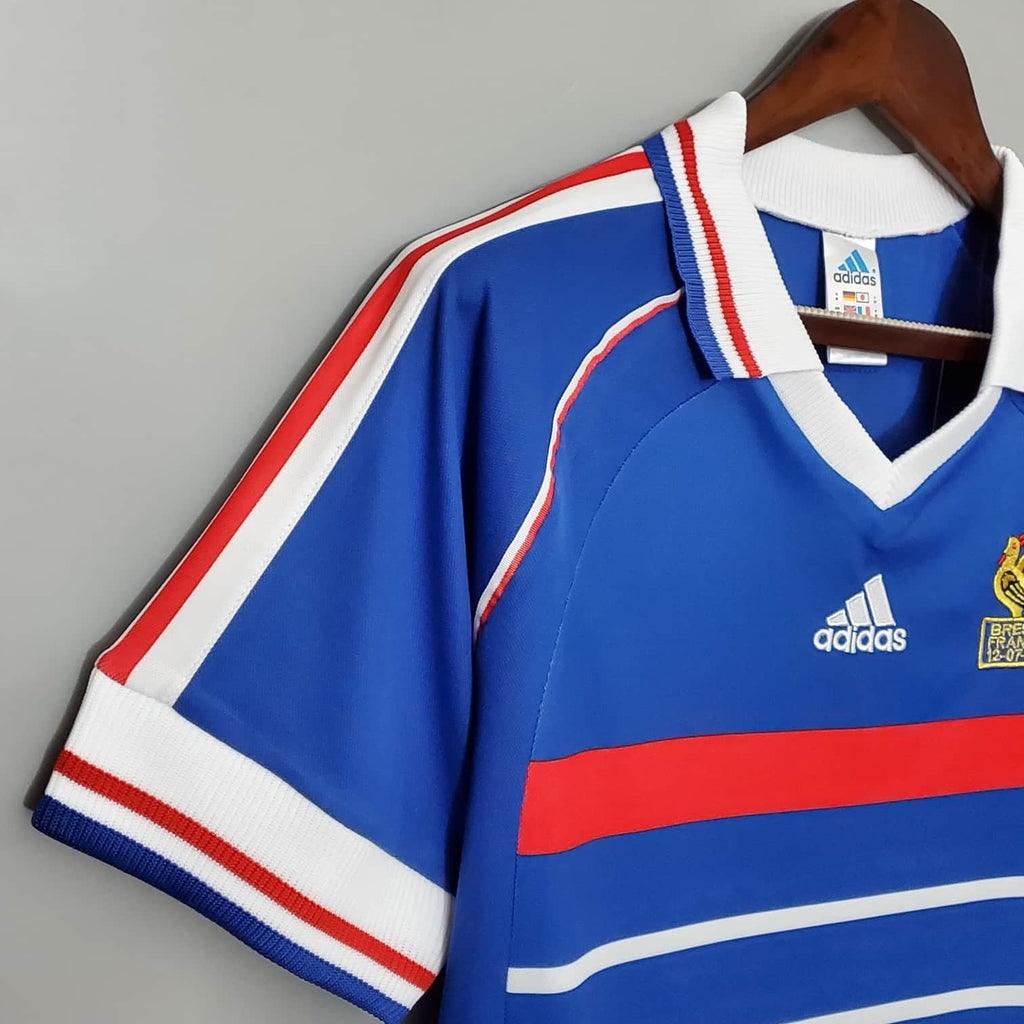 Camisa França Retrô 1998 Azul - Adidas - Loja da Seven Oficial