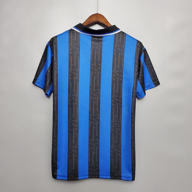 Camisa Inter de Milão Retrô 1997/1998 Azul e Preta - Umbro - Loja da Seven Oficial