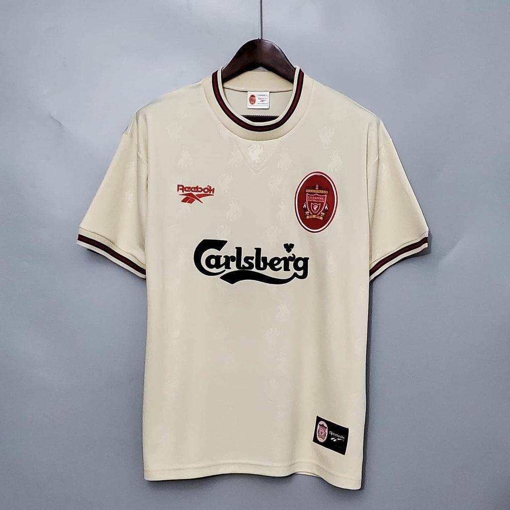 Camisa Liverpool Retrô 1996/1997 Branca - Reebok - Loja da Seven Oficial