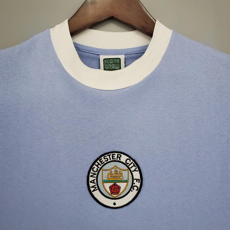 Camisa Manchester City Retrô 1972 Azul - Loja da Seven Oficial