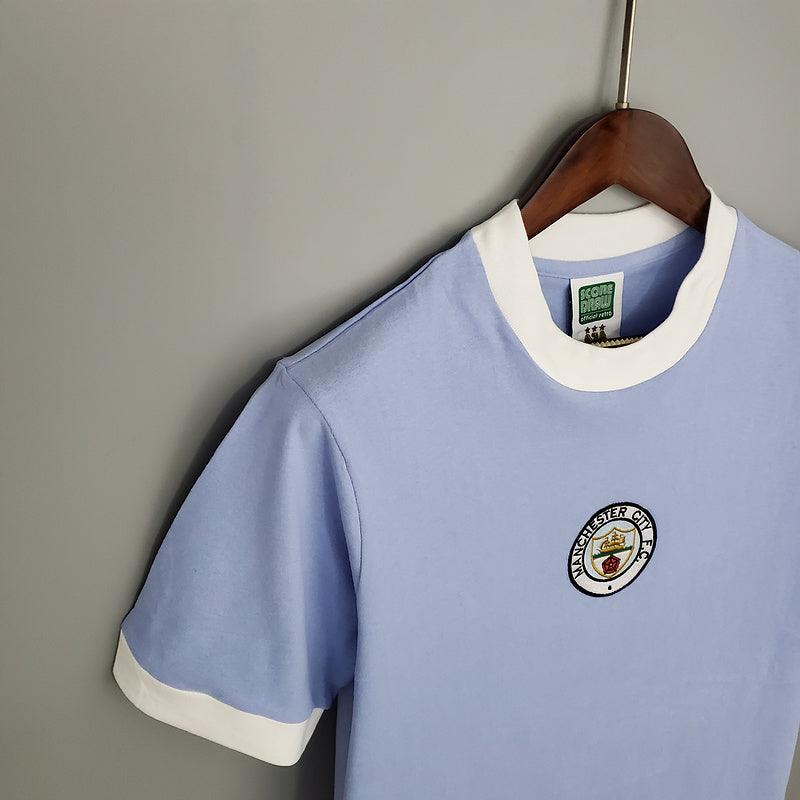 Camisa Manchester City Retrô 1972 Azul - Loja da Seven Oficial