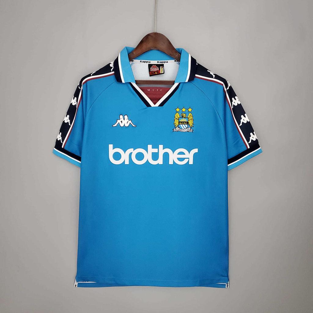 Camisa Manchester City Retrô 1997/1998 Azul - Kappa - Loja da Seven Oficial