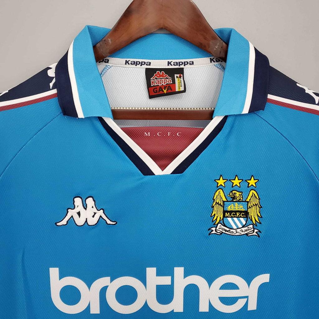 Camisa Manchester City Retrô 1997/1998 Azul - Kappa - Loja da Seven Oficial