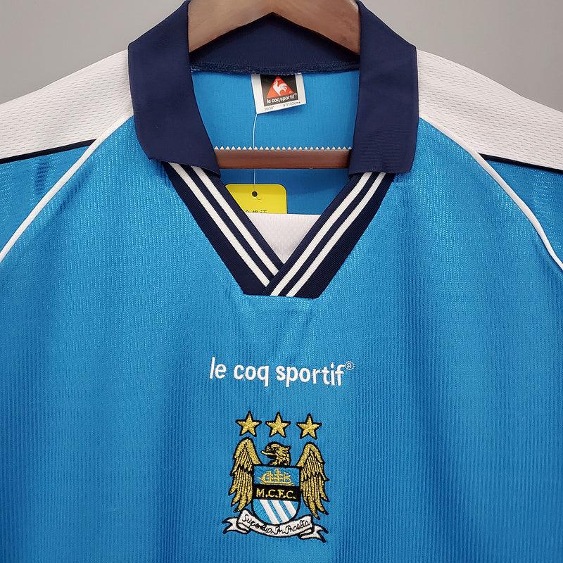 Camisa Manchester City Retrô 1999/2001 Azul - Loja da Seven Oficial