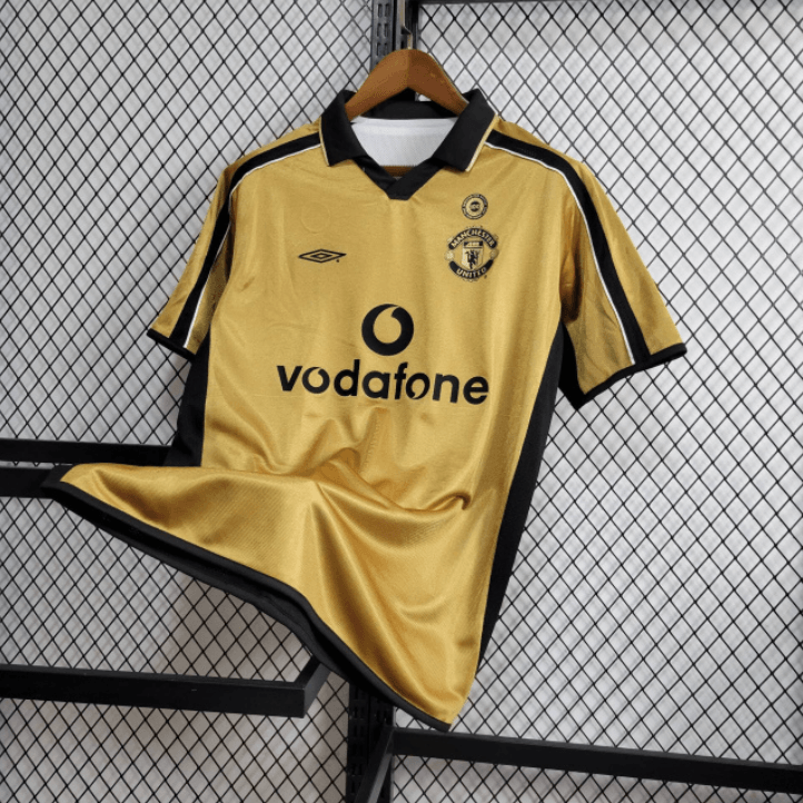 Camisa Manchester United Retro 2001/02 II Branca e Preta Umbro Dupla face - Loja da Seven Oficial