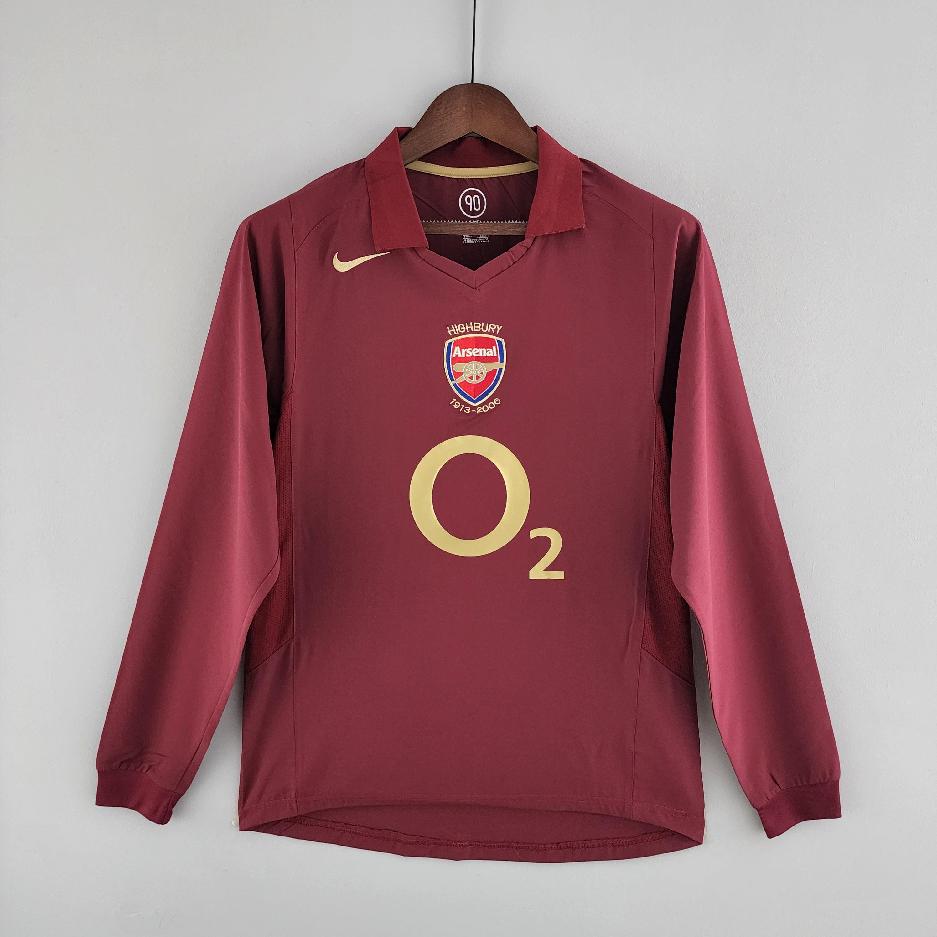 Camisa Manga Longa Arsenal 05/06 Nike - Bordo - Loja da Seven Oficial