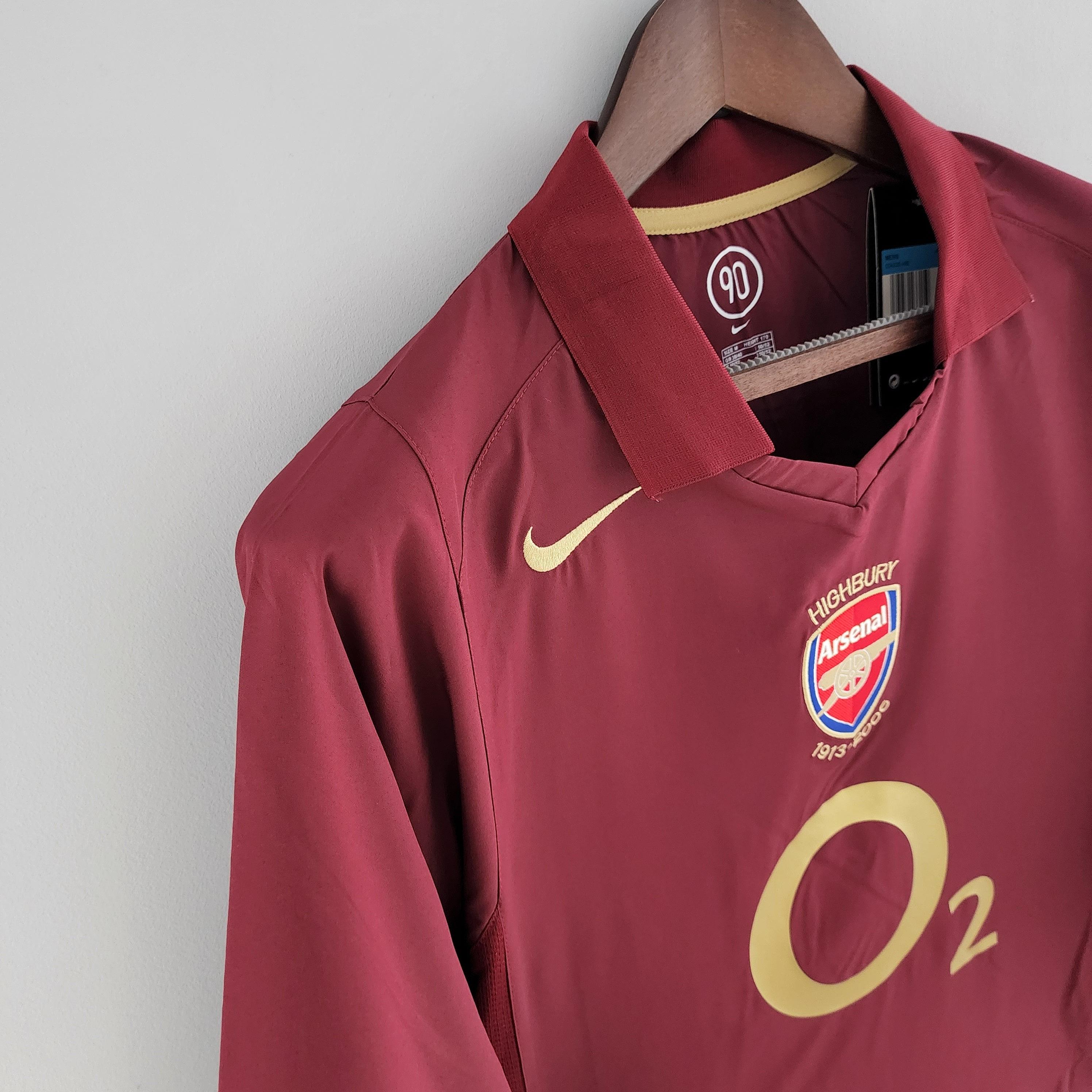 Camisa Manga Longa Arsenal 05/06 Nike - Bordo - Loja da Seven Oficial