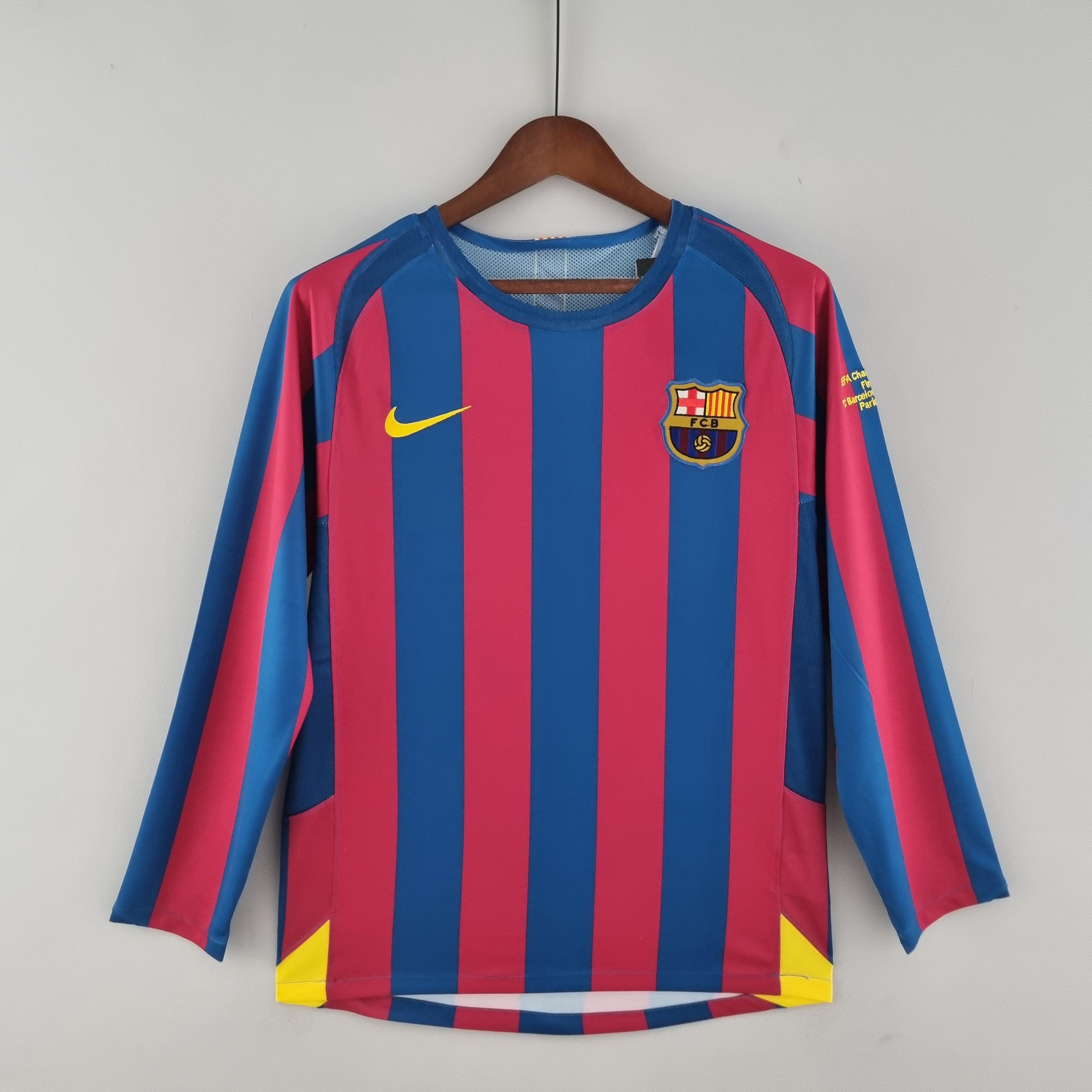 Camisa Manga Longa Barcelona 05/06 Nike - Grená - Loja da Seven Oficial