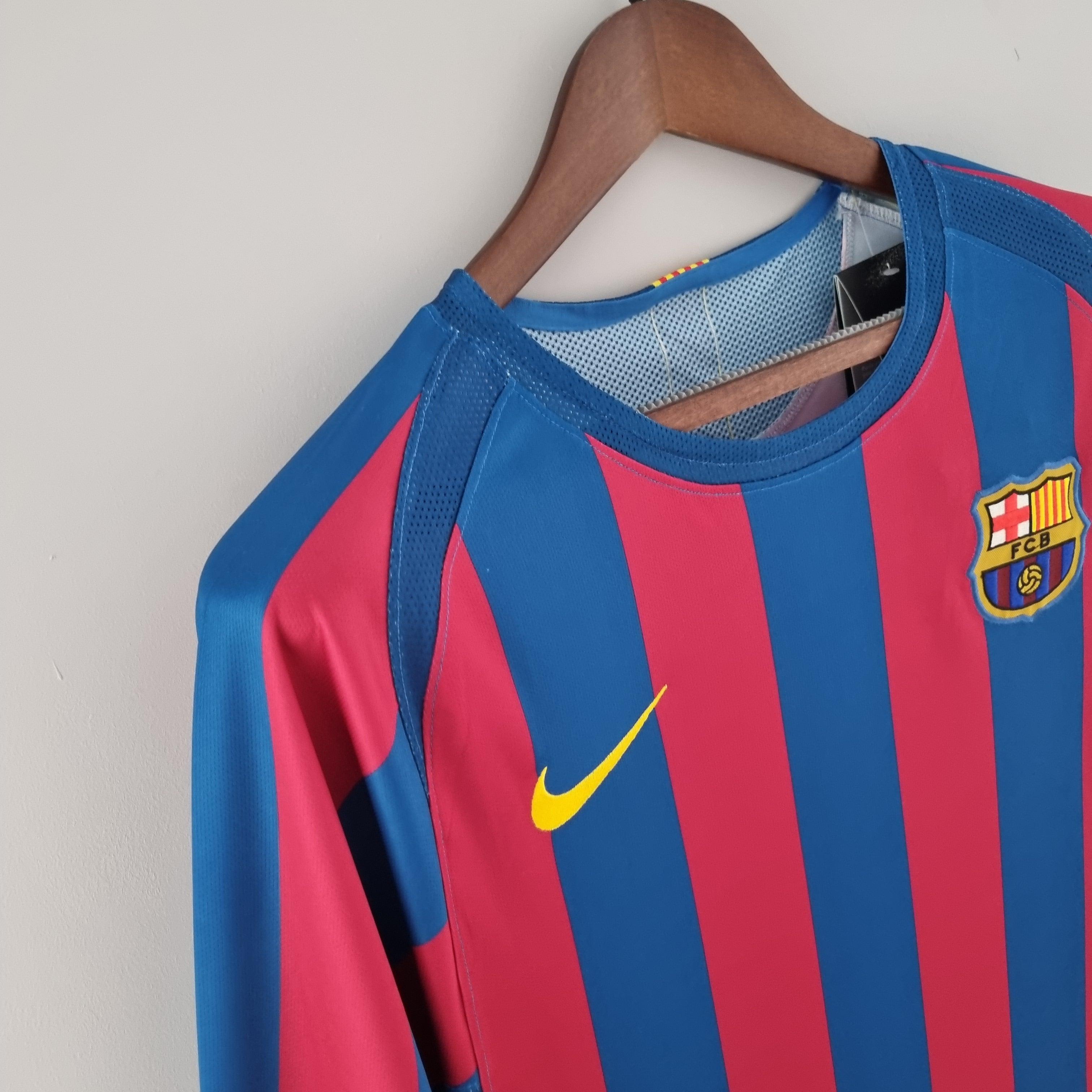 Camisa Manga Longa Barcelona 05/06 Nike - Grená - Loja da Seven Oficial