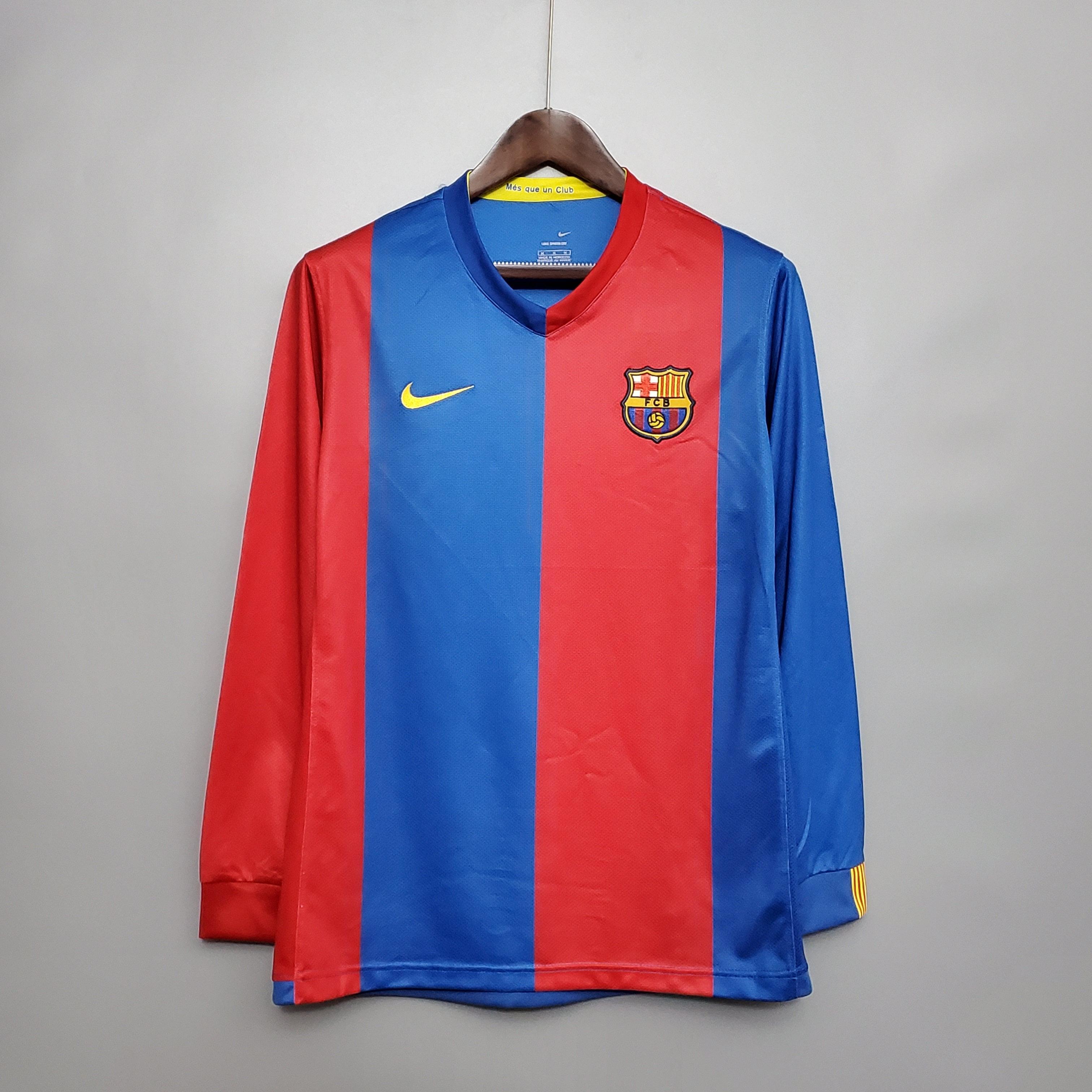 Camisa Manga Longa Barcelona 06/07 Nike - Grená - Loja da Seven Oficial