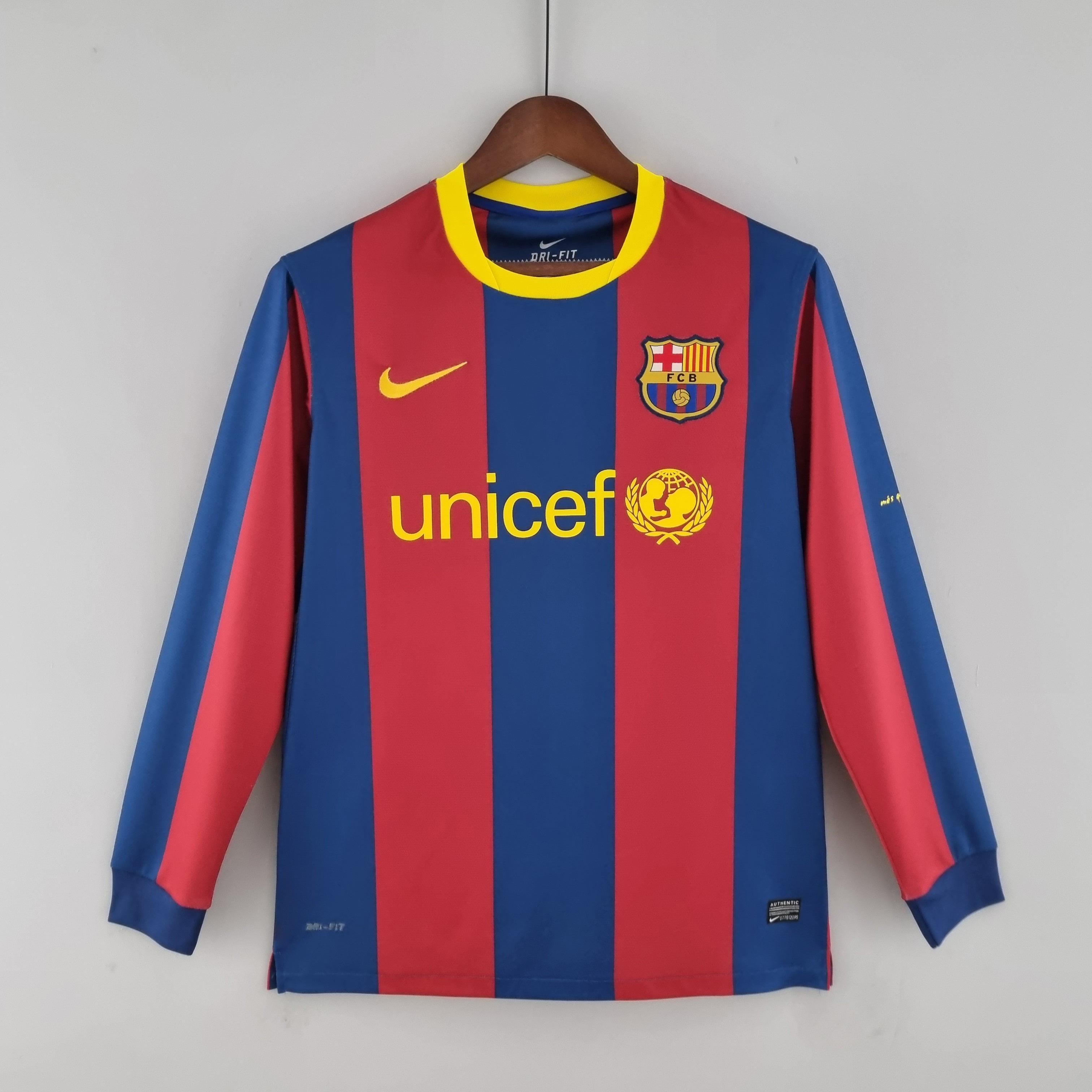 Camisa Manga Longa Barcelona 10/11 Nike - Grená - Loja da Seven Oficial