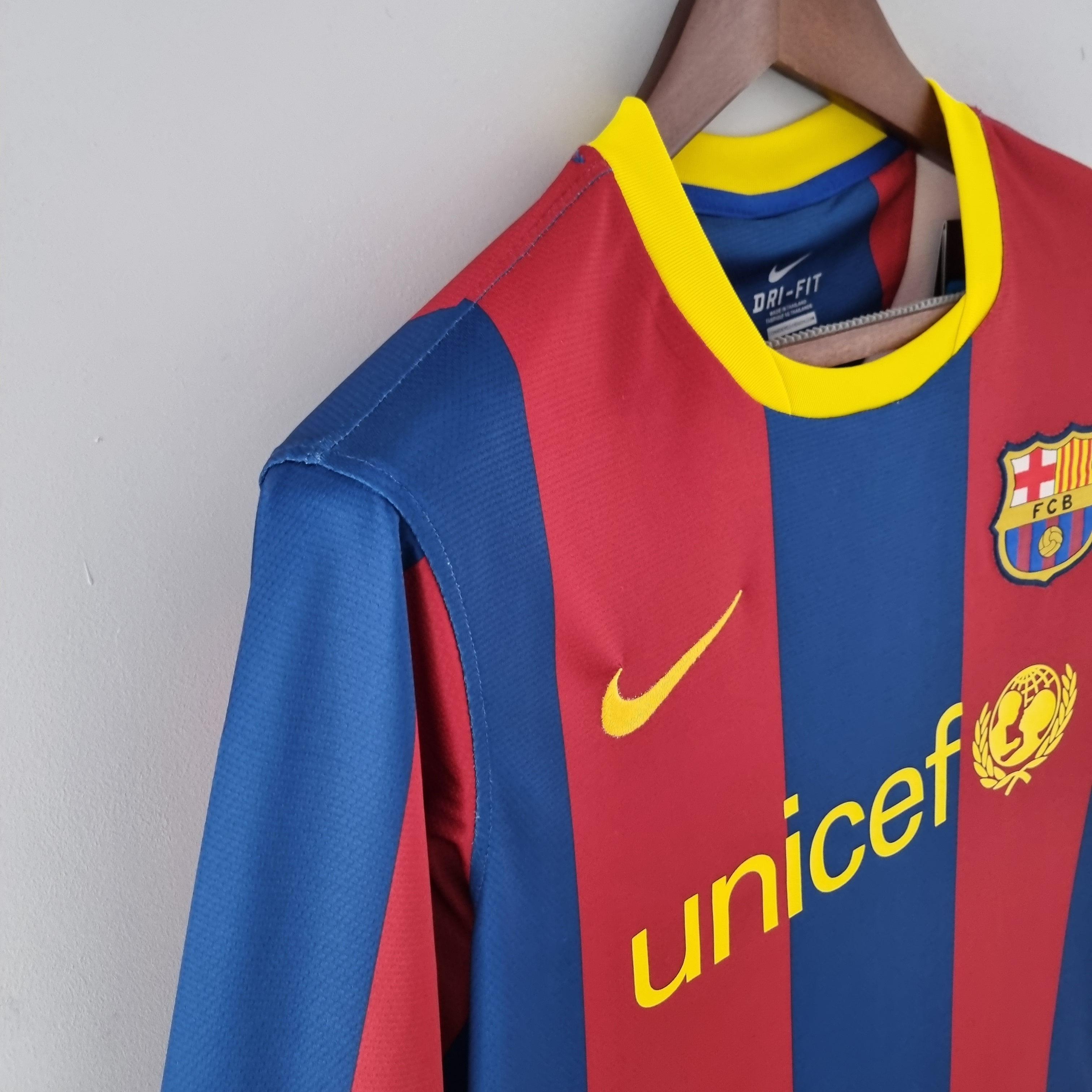 Camisa Manga Longa Barcelona 10/11 Nike - Grená - Loja da Seven Oficial